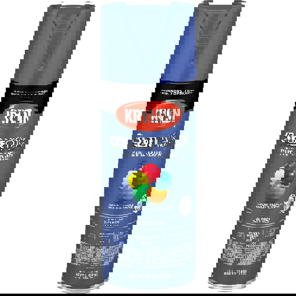 Spray Paints; Product Type: Acrylic Enamel ; Type: Acrylic Enamel Spray Paint ; Color: Iris ; Finish: Satin ; Color Family: Blue ; Container Size (oz.): 12.000